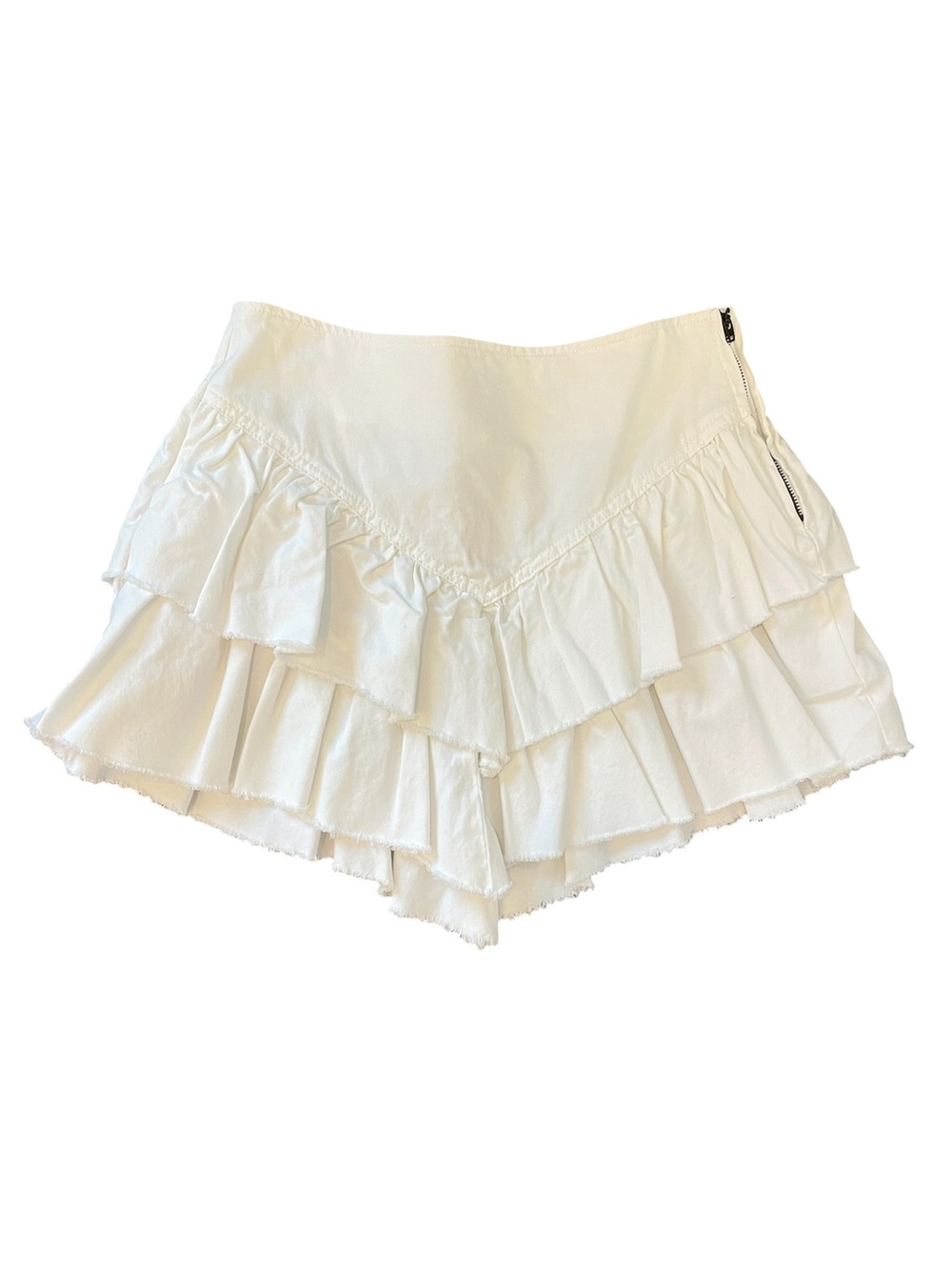 Francesca’s Denim White Mini Skirt